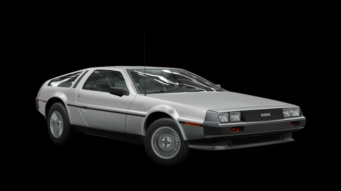 DeLorean DMC-12 stainless steel gull-wing sports car