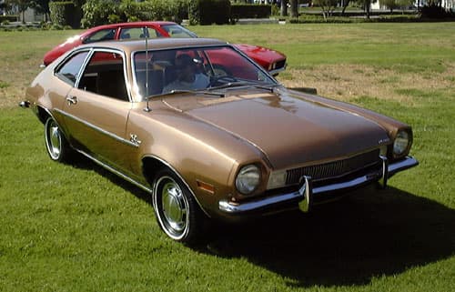 The Ford Pinto, a small subcompact with a controversial fuel tank design