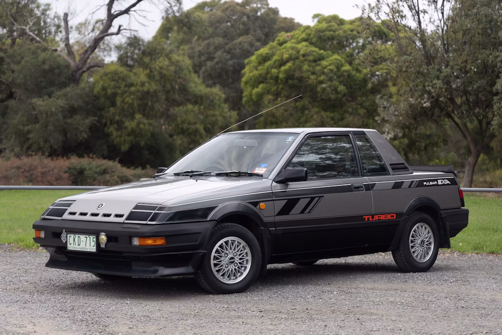 The Nissan Pulsar Exa, a wedge-shaped car from the 1980s