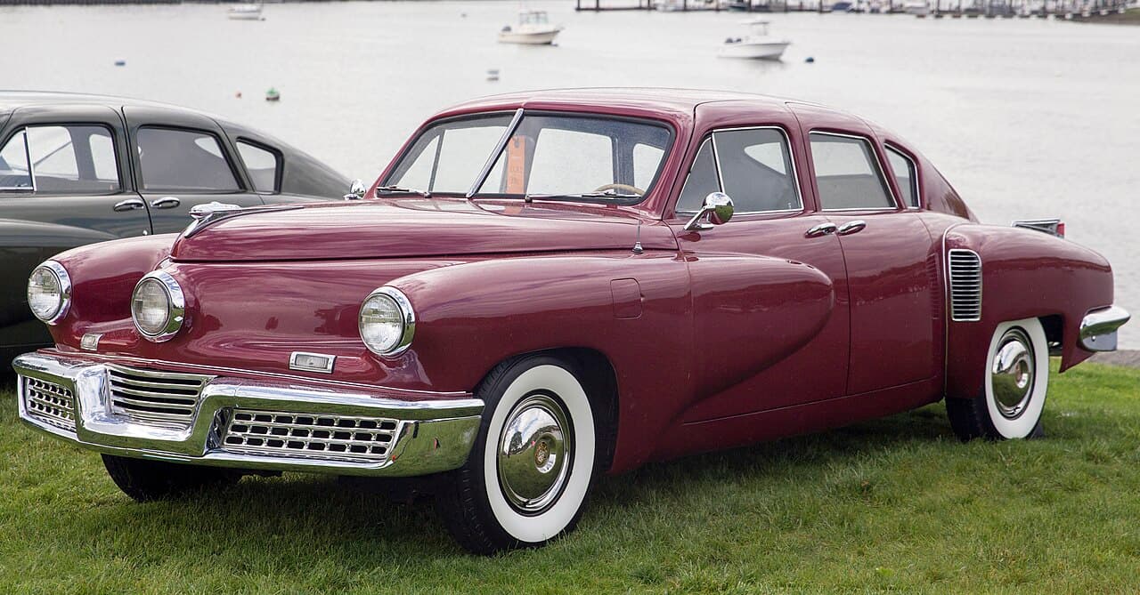The Tucker 48, a futuristic sedan with a center headlight and rear engine
