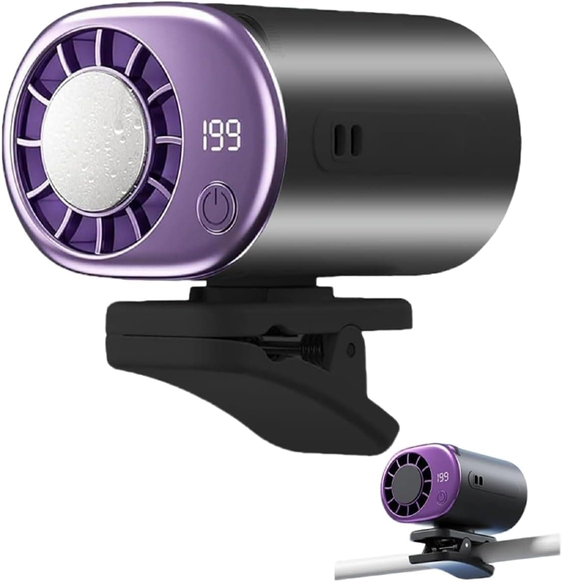 Clip-on car fan providing a cool breeze