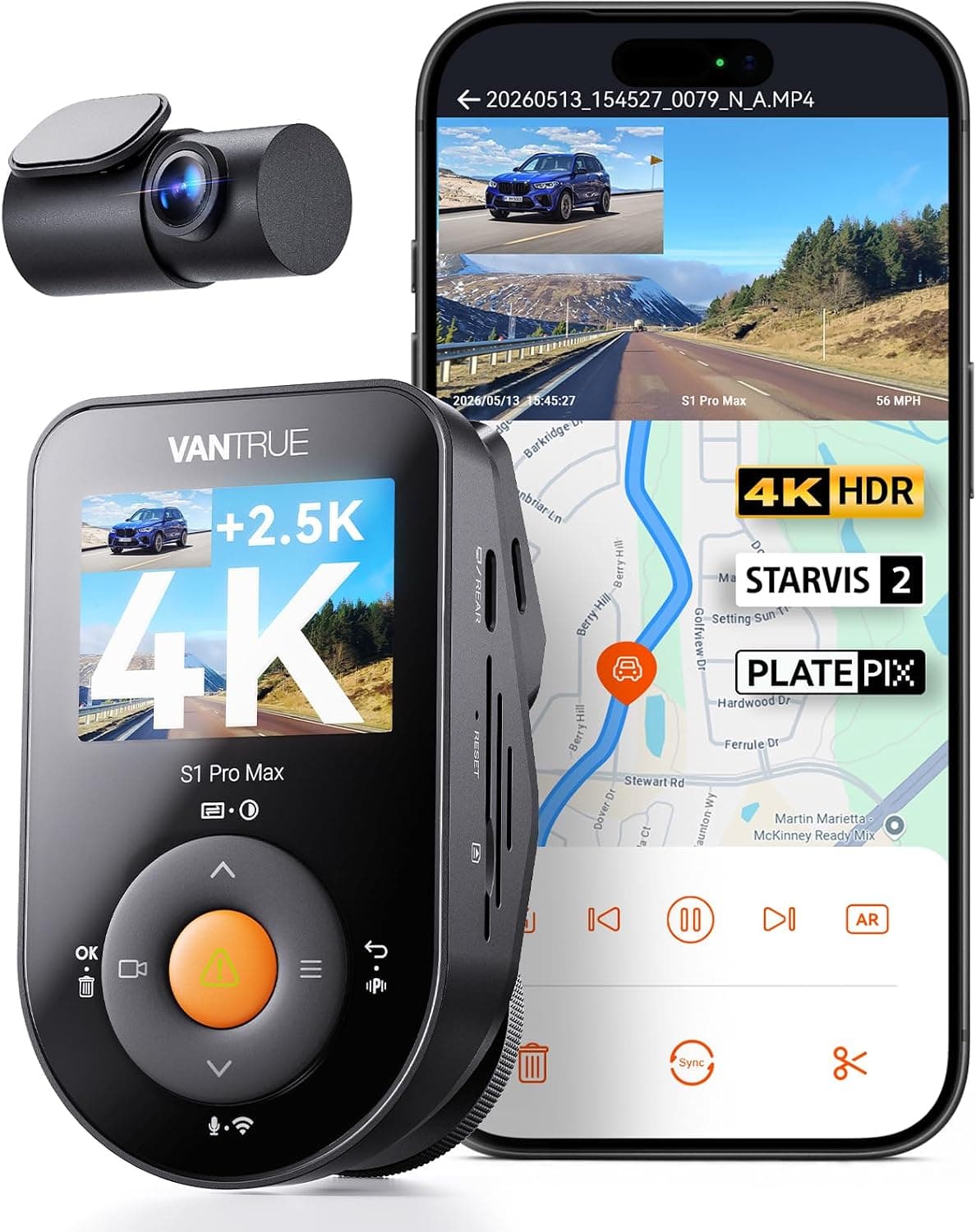 Vantrue N4 Pro 3-Channel Dash Cam